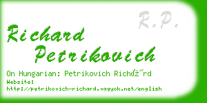 richard petrikovich business card